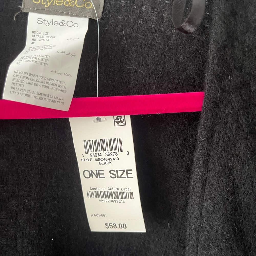 Style & Co. Black Knit Top